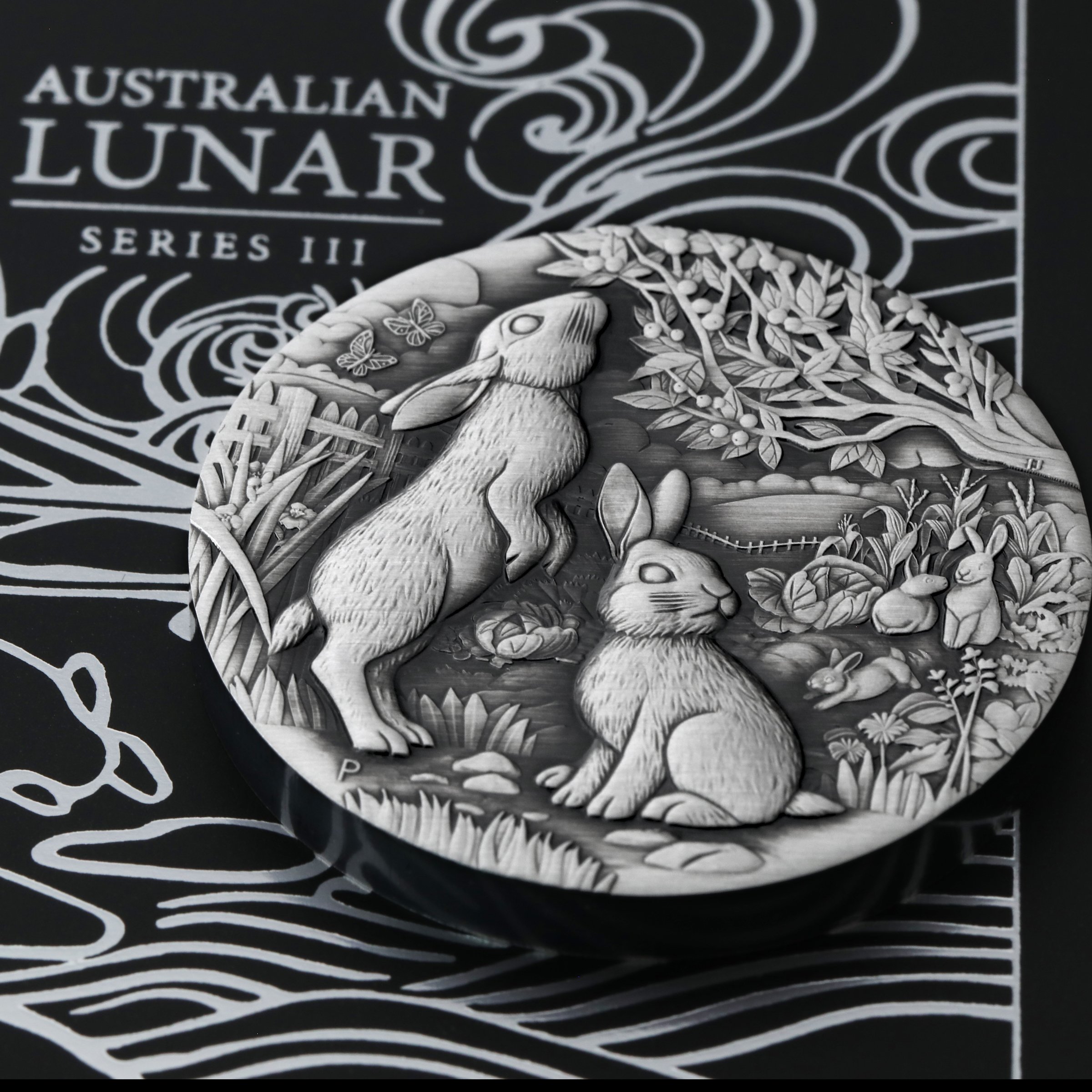 Silbermünze 2oz "Hase" 2023 (AF) Lunar III – Year of the Rabbit 19% (Australien) - Detailansicht 4
