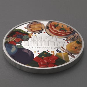 Silbermünze 1oz "Happy Birthday" 2024 (PP) (Australien) - Miniaturansicht 3