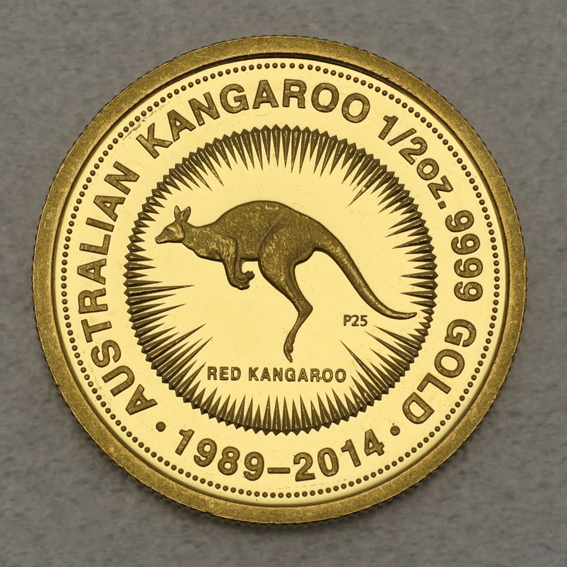 Goldmünze 1/2oz "Känguru" 2014 25. Jubiläum (Australien) - Hauptansicht
