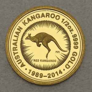 Goldmünze 1/2oz "Känguru" 2014 25. Jubiläum (Australien) - Hauptansicht