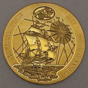 Goldmünze 1oz "Santa Maria" 2017 Nautical Ounce (Ruanda) - Hauptansicht