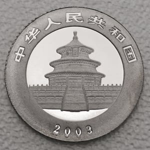 Platinmünze 1/20oz "Panda" 2003 (China) - Miniaturansicht 2