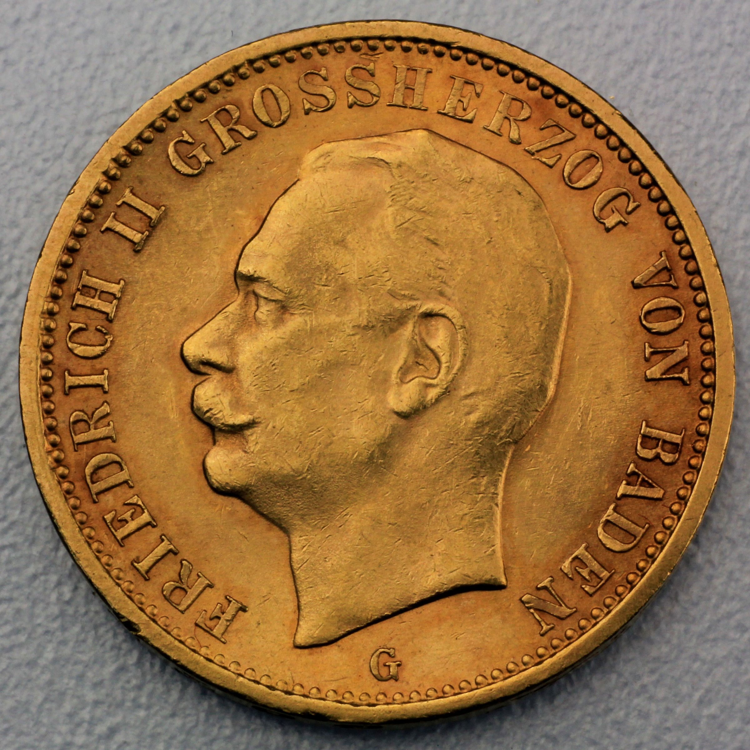 Goldmünze 20 Mark "Friedrich II." (Baden) - Hauptansicht