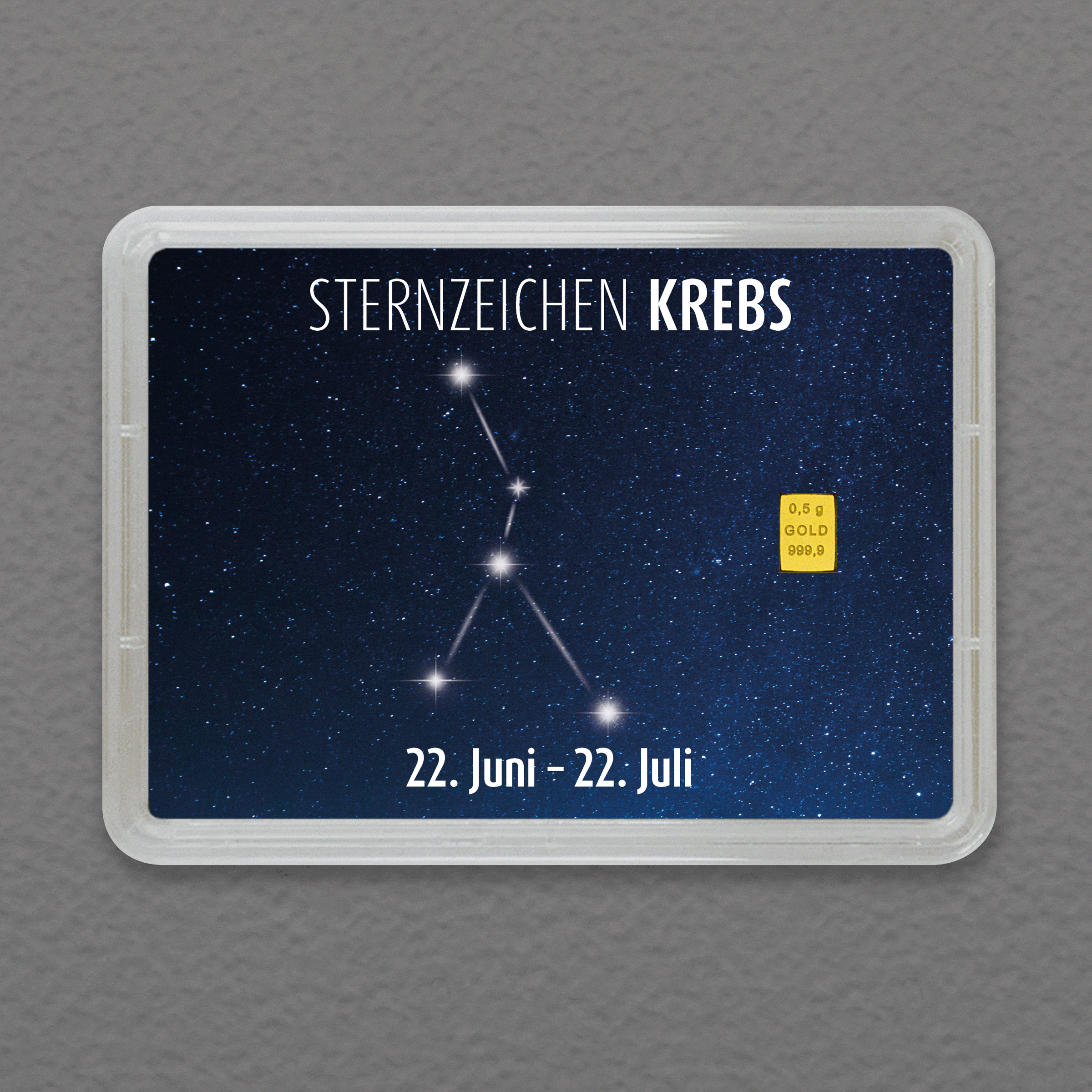 Goldbarren 0,5g "Sternzeichen: Krebs" (Flip) - Hauptansicht