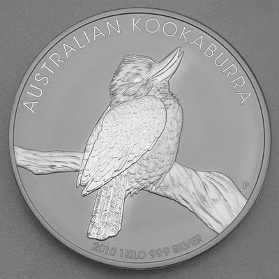 Silbermünze 1kg "Kookaburra" 2010 diff. (Australien) - Miniaturansicht 1