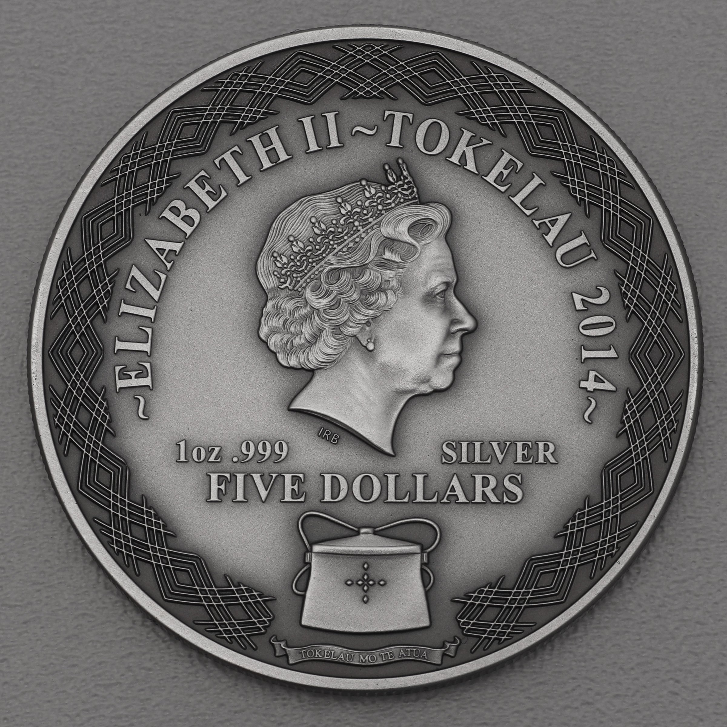 Silbermünze 1oz "Yellow-Eyed Penguins" 2014 (AF) Pacific (Tokelau) - Detailansicht 1