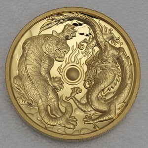Goldmünze 2oz "Dragon+Tiger" 2018 Chinese Myths & Legends - Hauptansicht