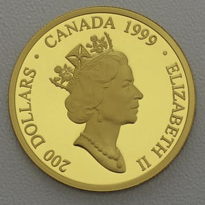 Goldmünze 200 Dollar "Butterfly" 1999 (Kanada) - Miniaturansicht 2