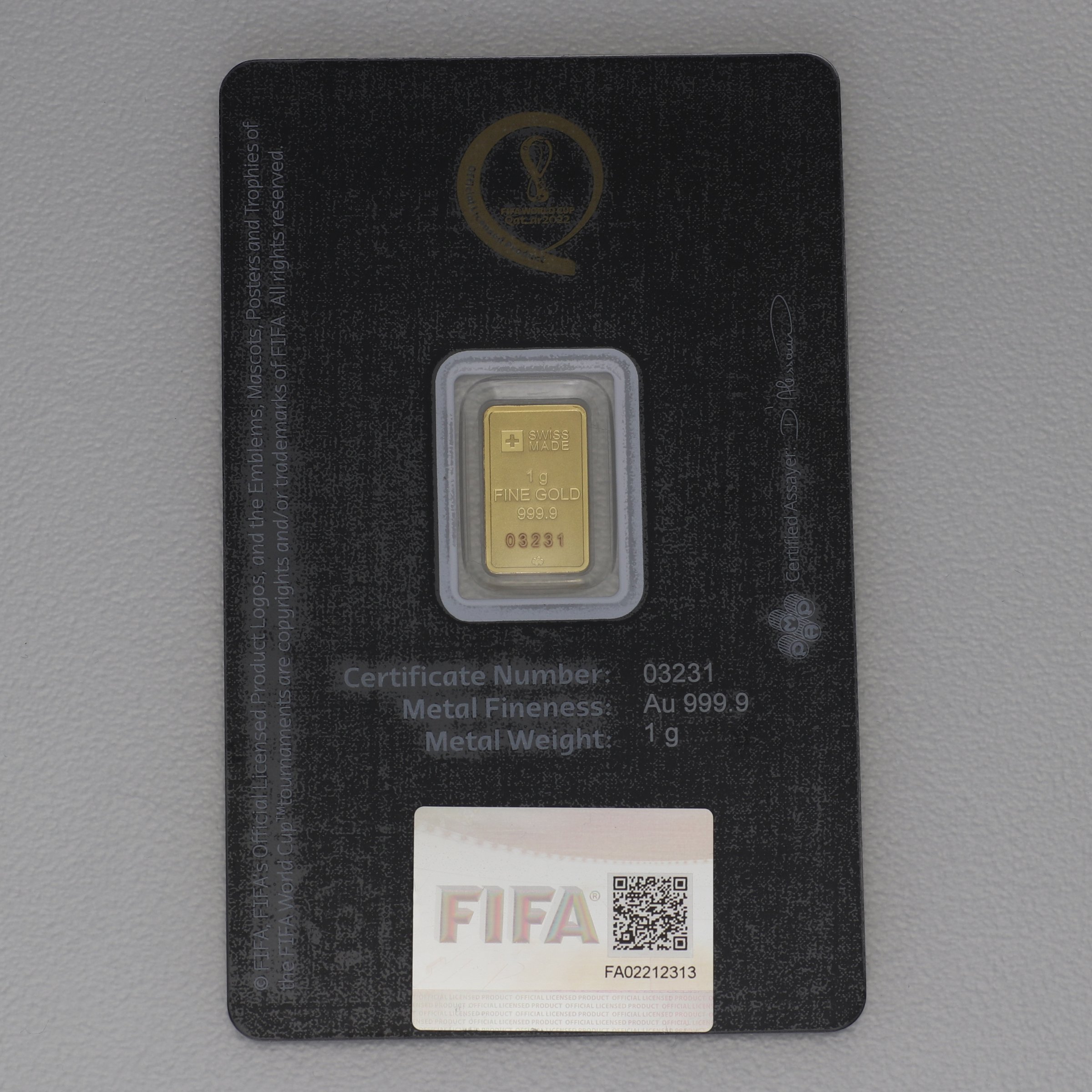 Goldbarren 1g "Fifa World Cup Qatar" 2022 - Detailansicht 1