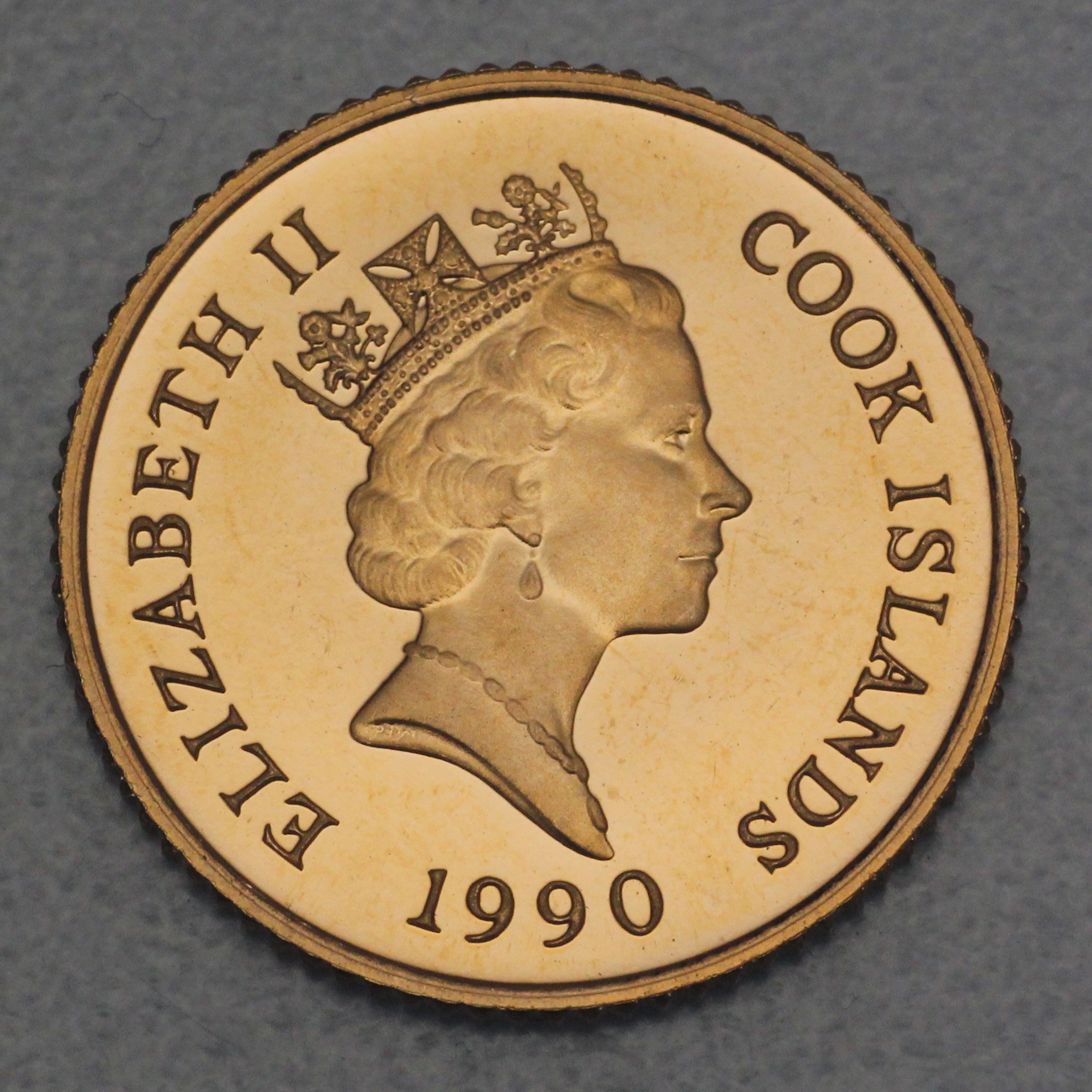 Goldmünze 100 Dollar "Cycling" 1990 Olympic Games 1992 (Cook Islands) - Detailansicht 1