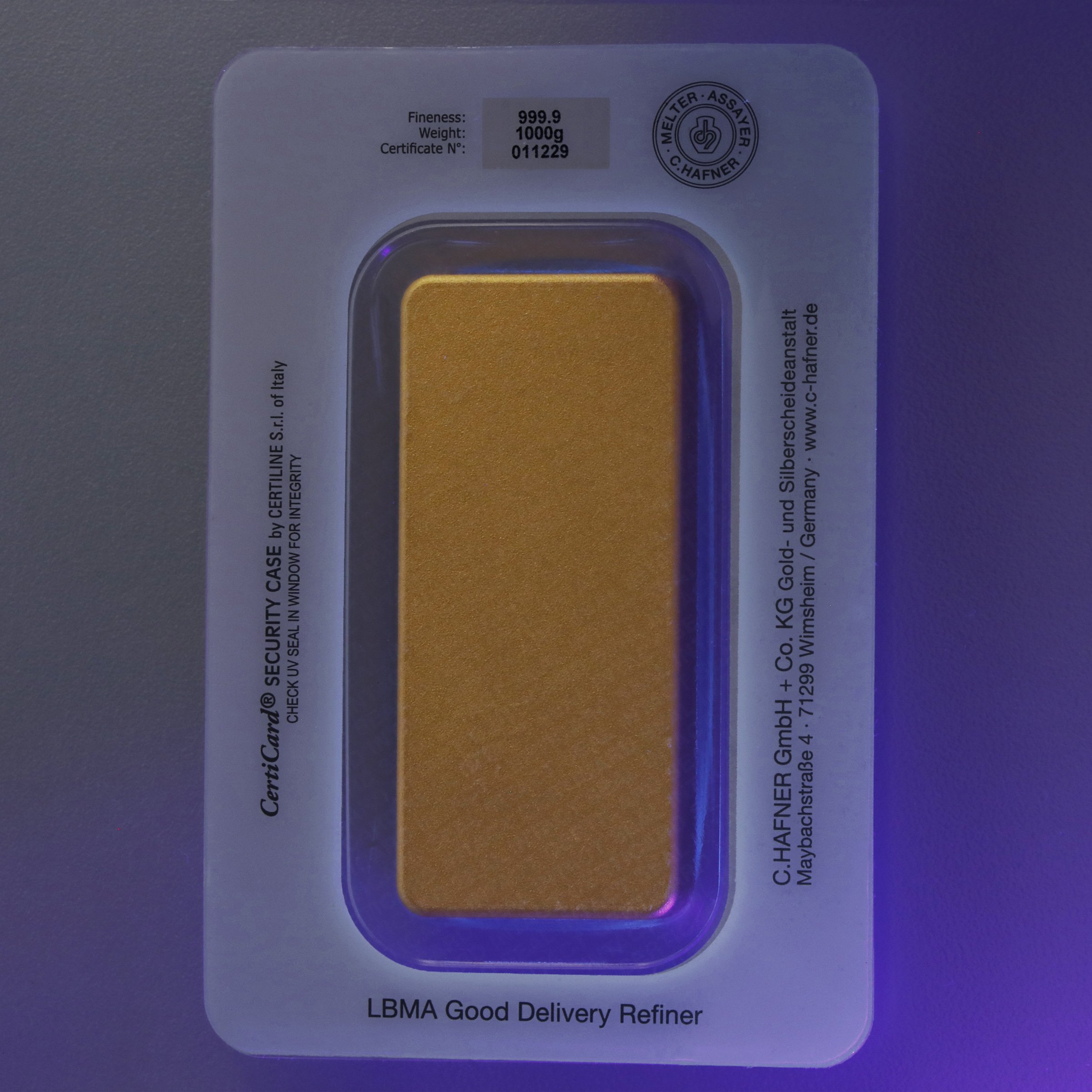 Goldbarren 1000g "C.HAFNER - Gussform" - Detailansicht 7