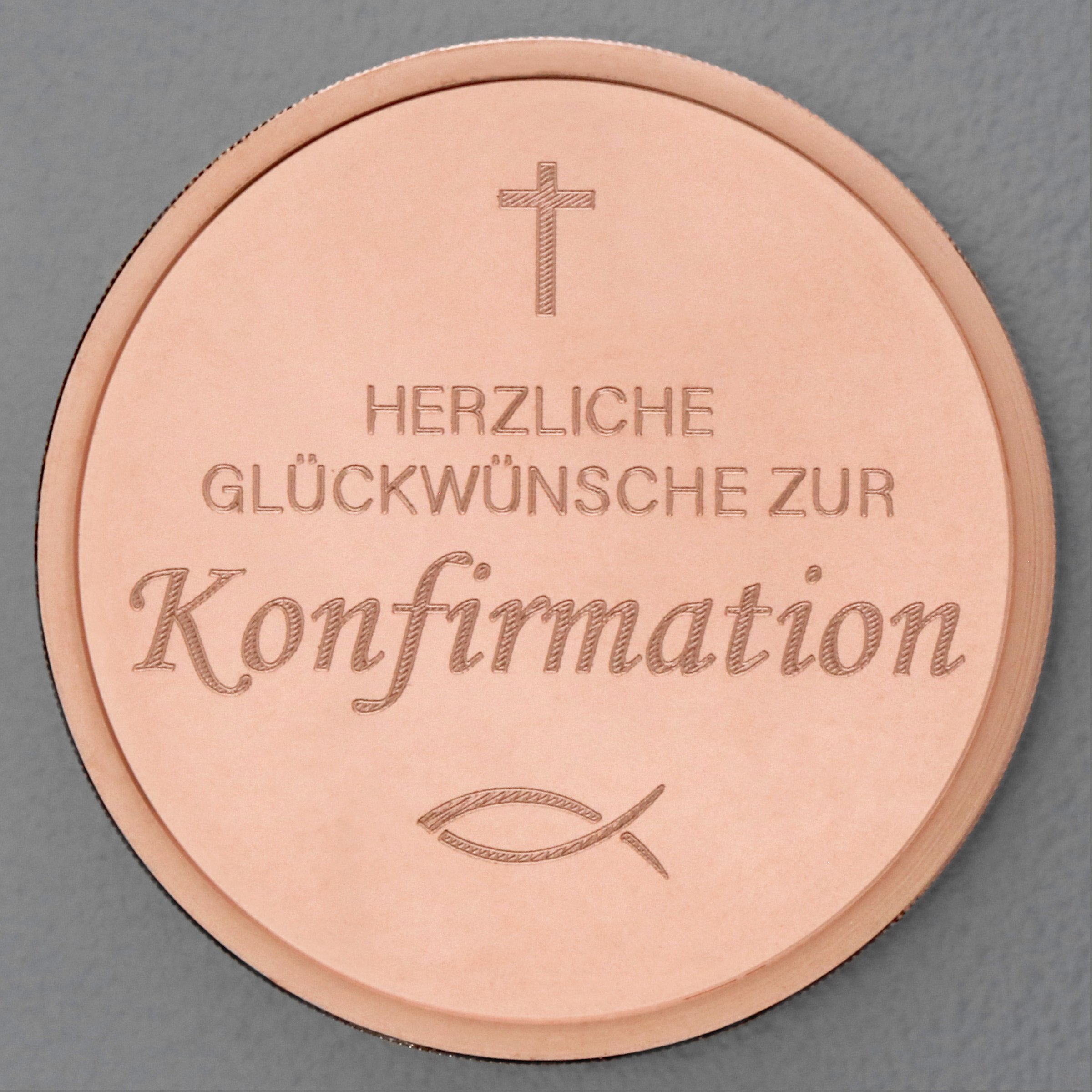 Kupfermedaille "Konfirmation" Gravurmedaille - Hauptansicht