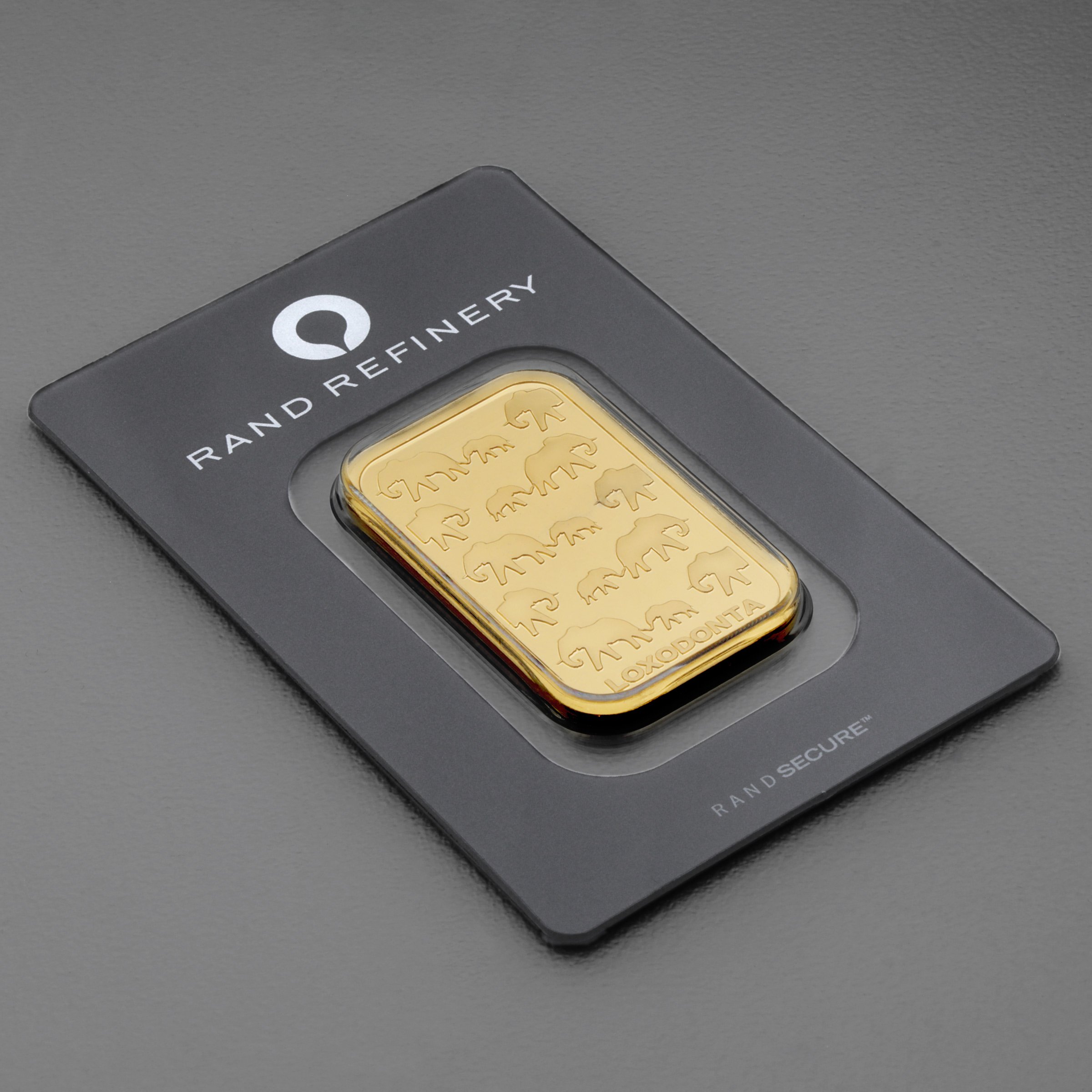 Goldbarren 1oz Rand Refinery "Elefanten-Motiv" - Detailansicht 2