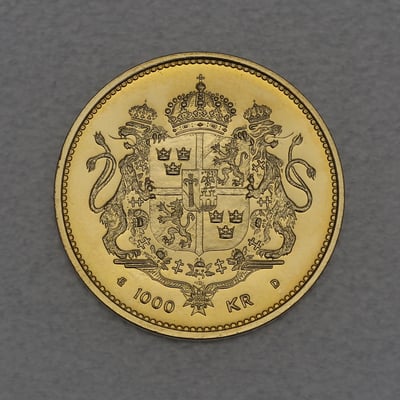 Goldmünze 1000 Kronor "Königin Silvia" 1993 50. Geburtstag (Schweden) - Miniaturansicht 2