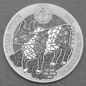 Silbermünze 1oz "Ochse" 2021 Lunar Ounce 19% (Ruanda) - Hauptansicht