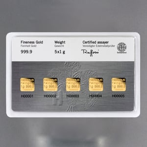Goldbarren "MultiCard" (5x 1g Gold) HERAEUS - Miniaturansicht 2