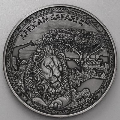 Silbermünze 1kg "Löwe" 2018 (AF) African Safari (Tschad) - Hauptansicht