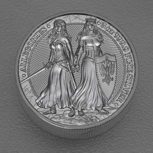 Silbermedaille 5oz "Polonia & Germania" 2022 Allegories (Polen) - Hauptansicht