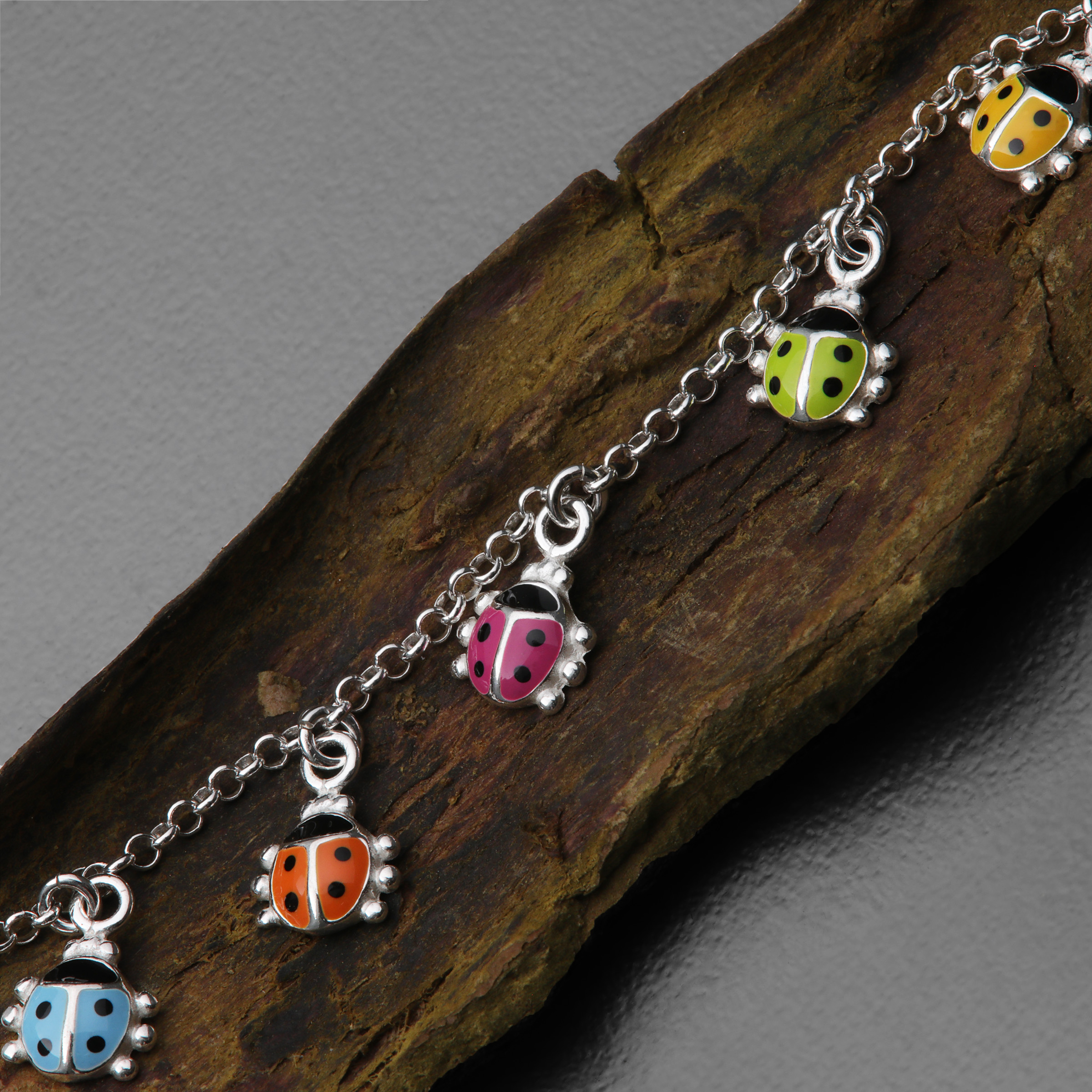 Silber Kinder-Armband 925er "Marienkäfer" (Sterling) - Detailansicht 1