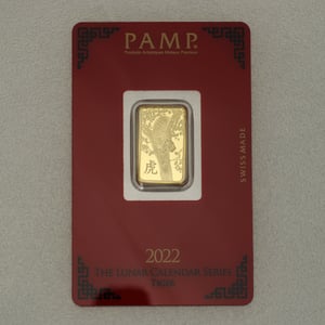 Goldbarren 5g "Tiger 2022" Lunar PAMP - Hauptansicht