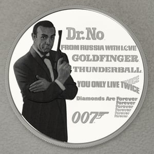 Silbermünze 1oz "Sean Connery" 2021 (PP/koloriert) James Bond Legacy (Tuvalu) - Hauptansicht