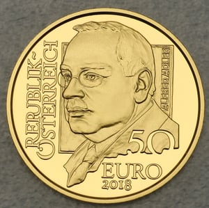 Goldmünze 50 Euro "Alfred Adler" 2018 Wiener Schulen der Psychotherapie (Österreich) - Miniaturansicht 1