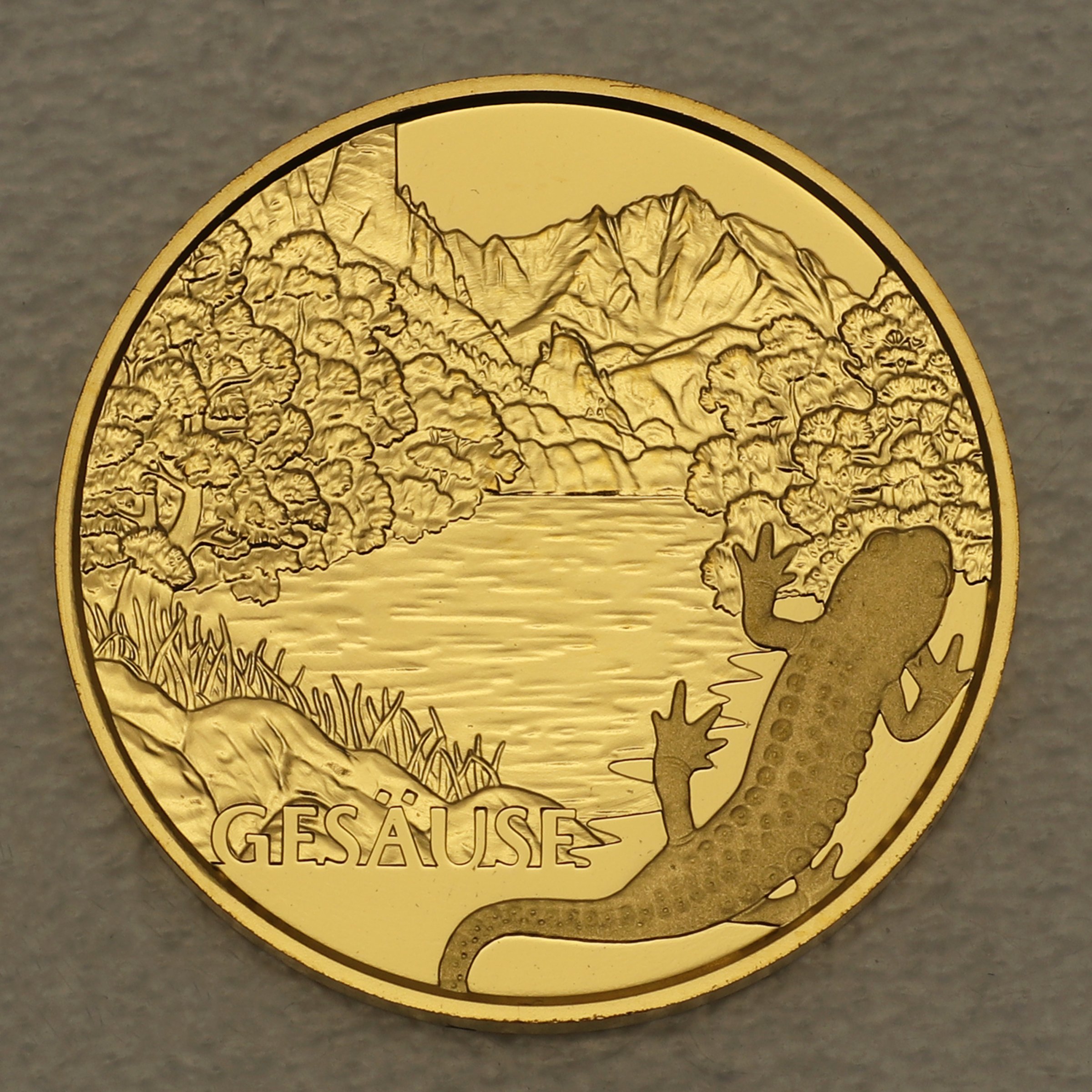 Goldmünze 50 Euro "Am wilden Wasser" 2022 Naturschatz Alpen (Österreich) - Detailansicht 1