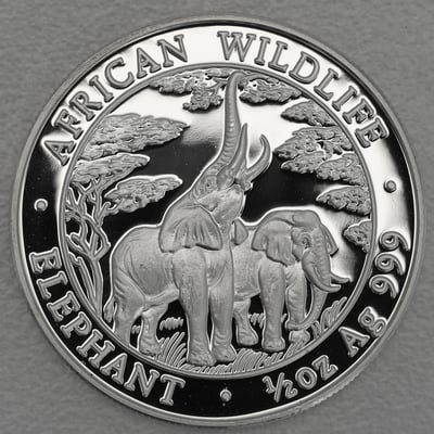 Silbermünze 1/2oz "Zambia Elefant" 2003 (PP) African Wildlife (Sambia) - Miniaturansicht 1