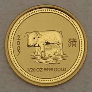 Goldmünze 1/20oz "Schwein" 2007 Lunar I – Year of the Pig (Australien) - Hauptansicht