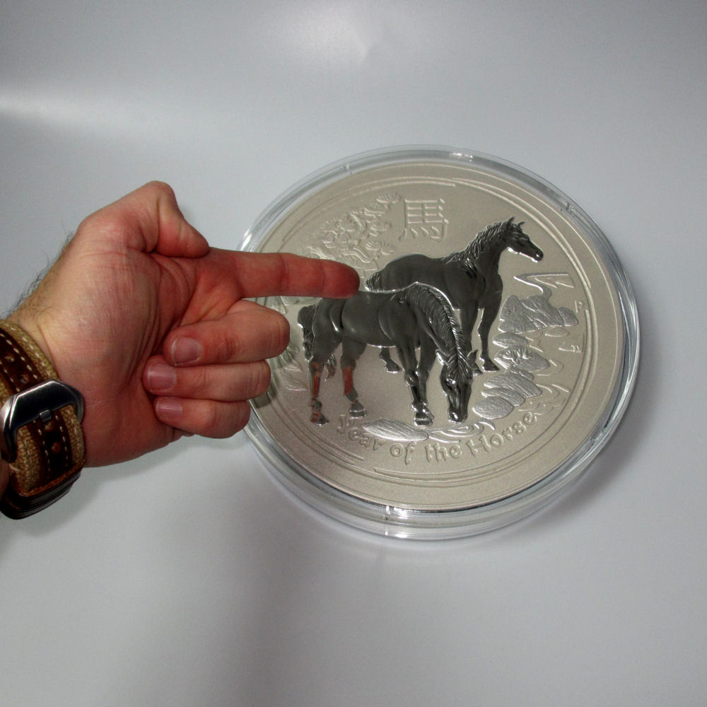 Silbermünze 10kg "Pferd" 2014 Lunar II – Year of the Horse (Australien) - Detailansicht 4