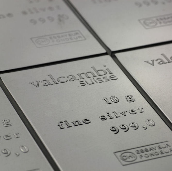 Silbertafel VALCAMBI (10x 10g Ag) "CombiBar" - Detailansicht 3