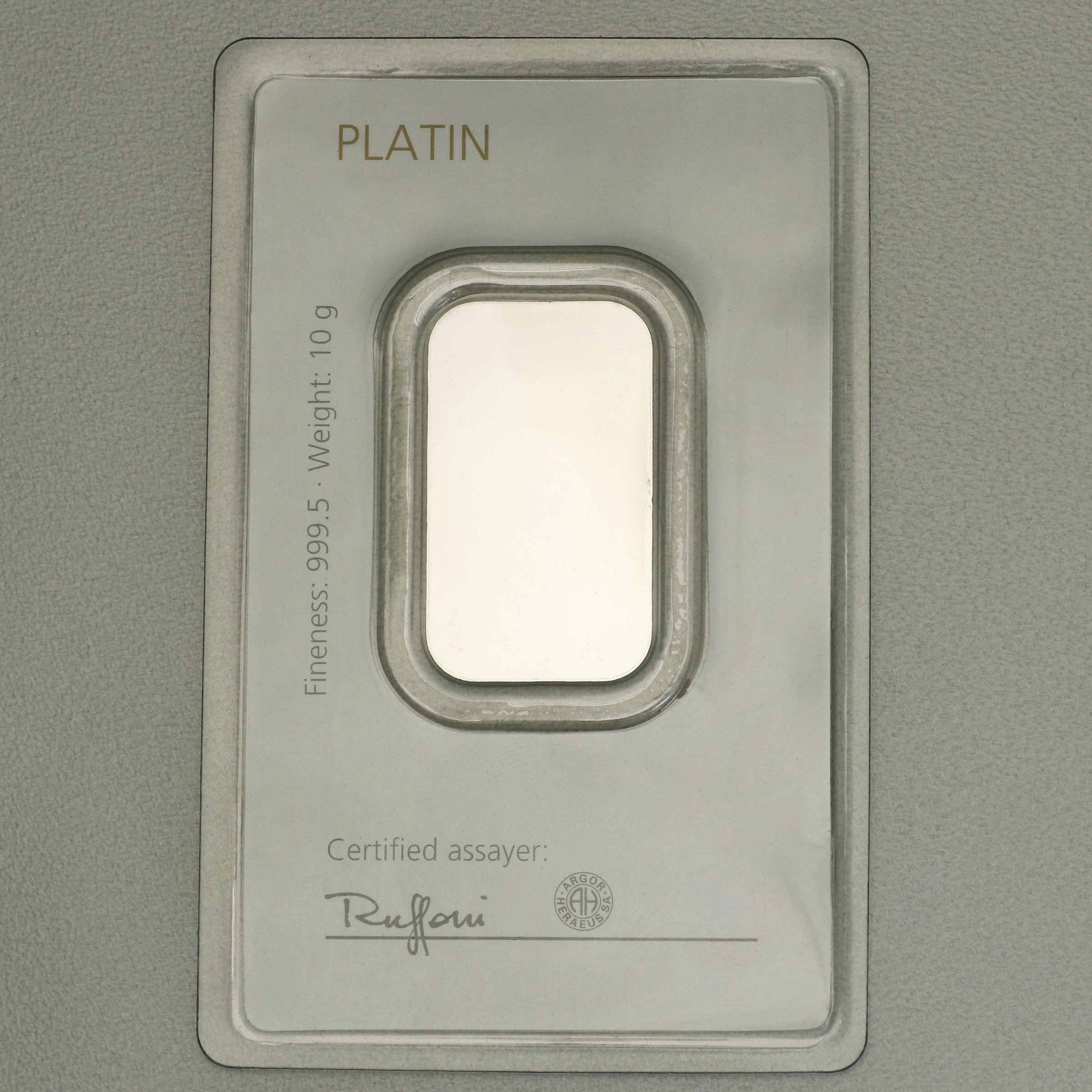 Platinbarren 10g DEGUSSA (Pt) - Detailansicht 1