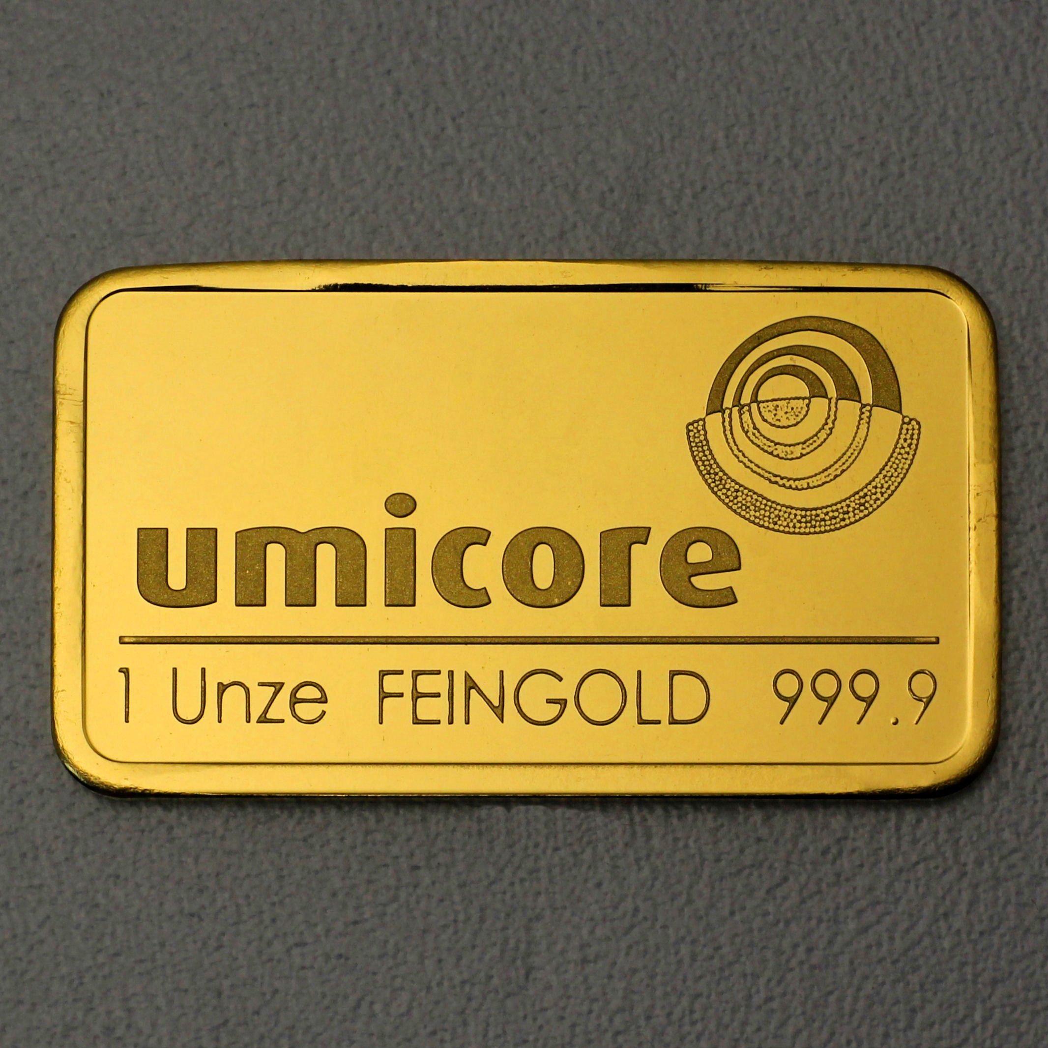 Goldbarren 1oz UMICORE geprägt - Hauptansicht