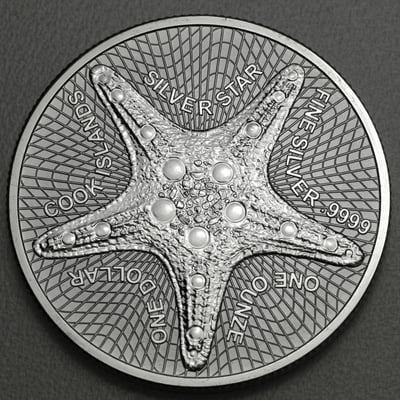 Silbermünze 1oz "Silver Star" 2019 Fehlprägung (Cook Islands) - Miniaturansicht 1