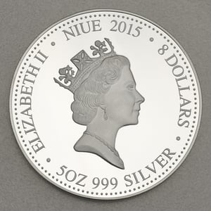 Silbermünze 5oz "Ziege" 2015 (PP/HR/vergoldet) Year of the Goat (Niue) - Miniaturansicht 2