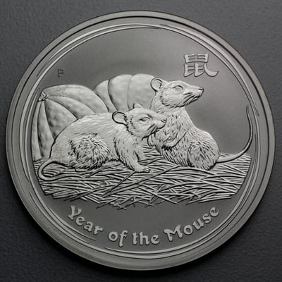Silbermünze 1oz "Maus" 2008 Lunar II – Year of the Mouse 19% (Australien) - Miniaturansicht 1