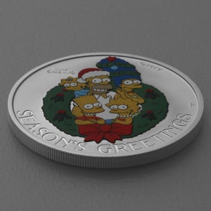 Silbermünze 1oz "Simpsons Season s Greetings" 2022 (koloriert) The Simpsons (Tuvalu) - Miniaturansicht 3