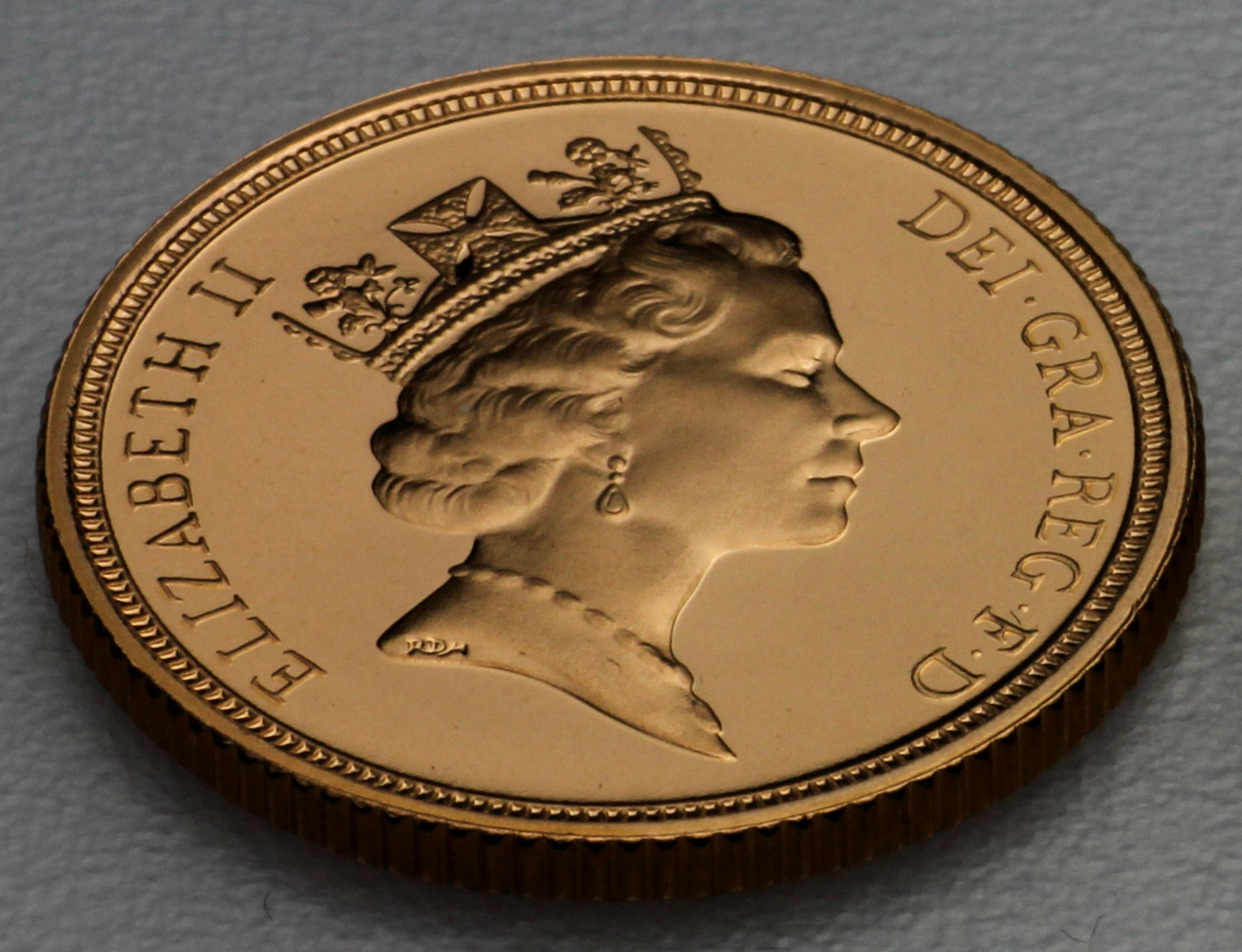 Goldmünze 1 Sovereign "Elizabeth II." 1985-1997 (Großbritannien) - Detailansicht 2