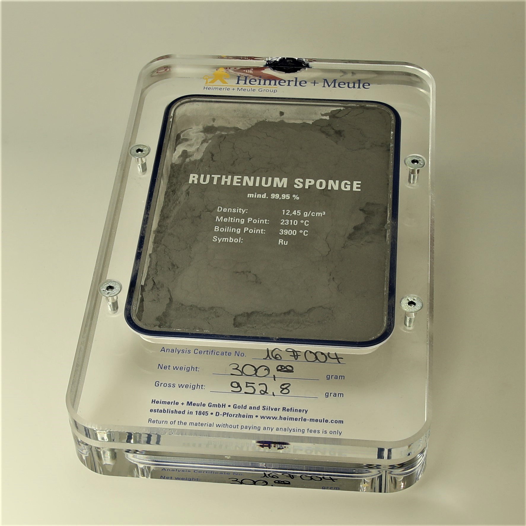 Anlage-Ruthenium 300g (999 Rt), pulverförmig - Detailansicht 1