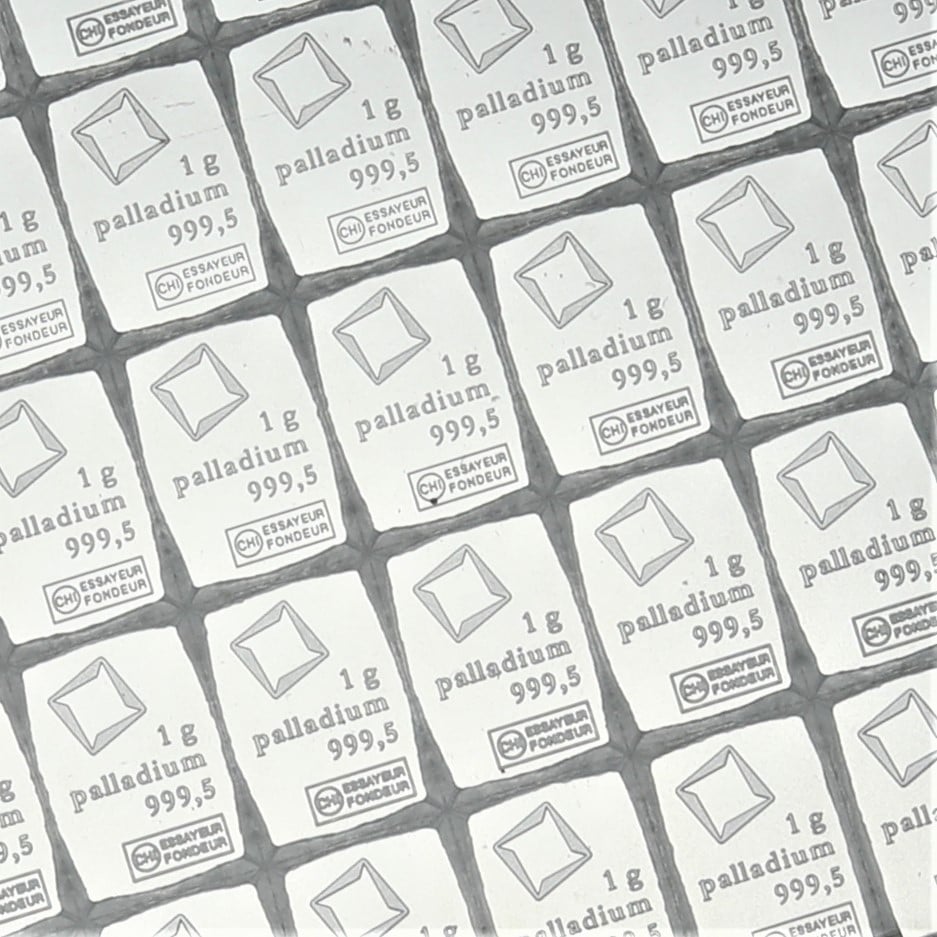 Palladiumtafel VALCAMBI (50x 1g Pd) "CombiBar" - Detailansicht 1