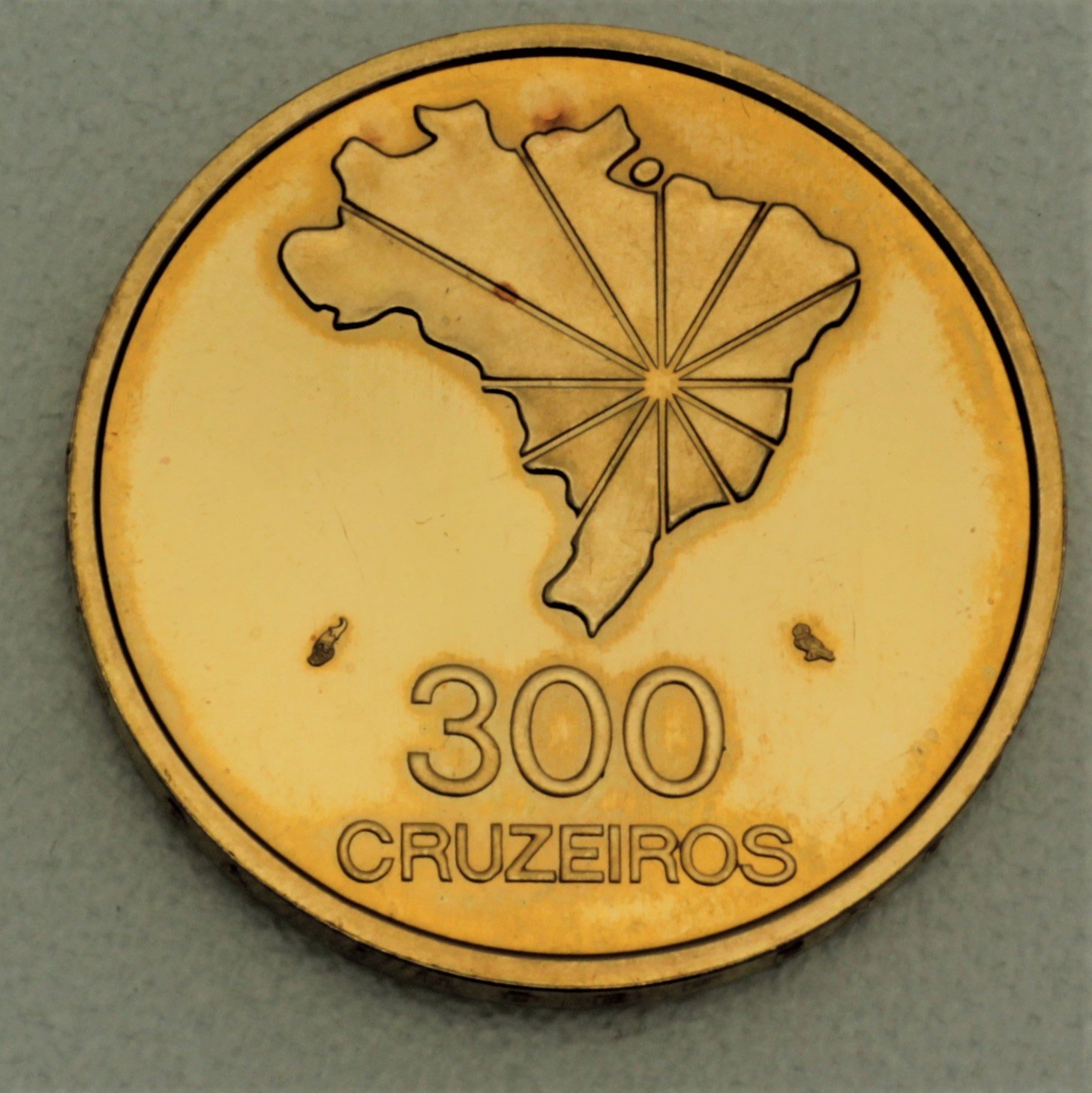 Goldmünze "300 Cruzeiros" (Brasilien) - Detailansicht 1