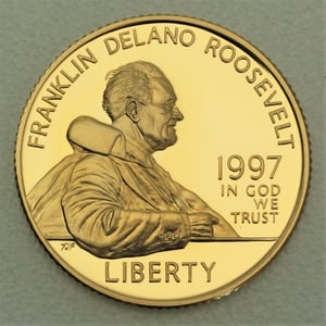 Goldmünze 5 Dollar "Franklin D. Roosevelt" 1997 (PP) (USA) - Hauptansicht