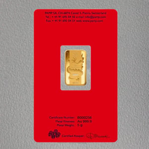 Goldbarren 5g "Drache 2012" Lunar PAMP - Miniaturansicht 2