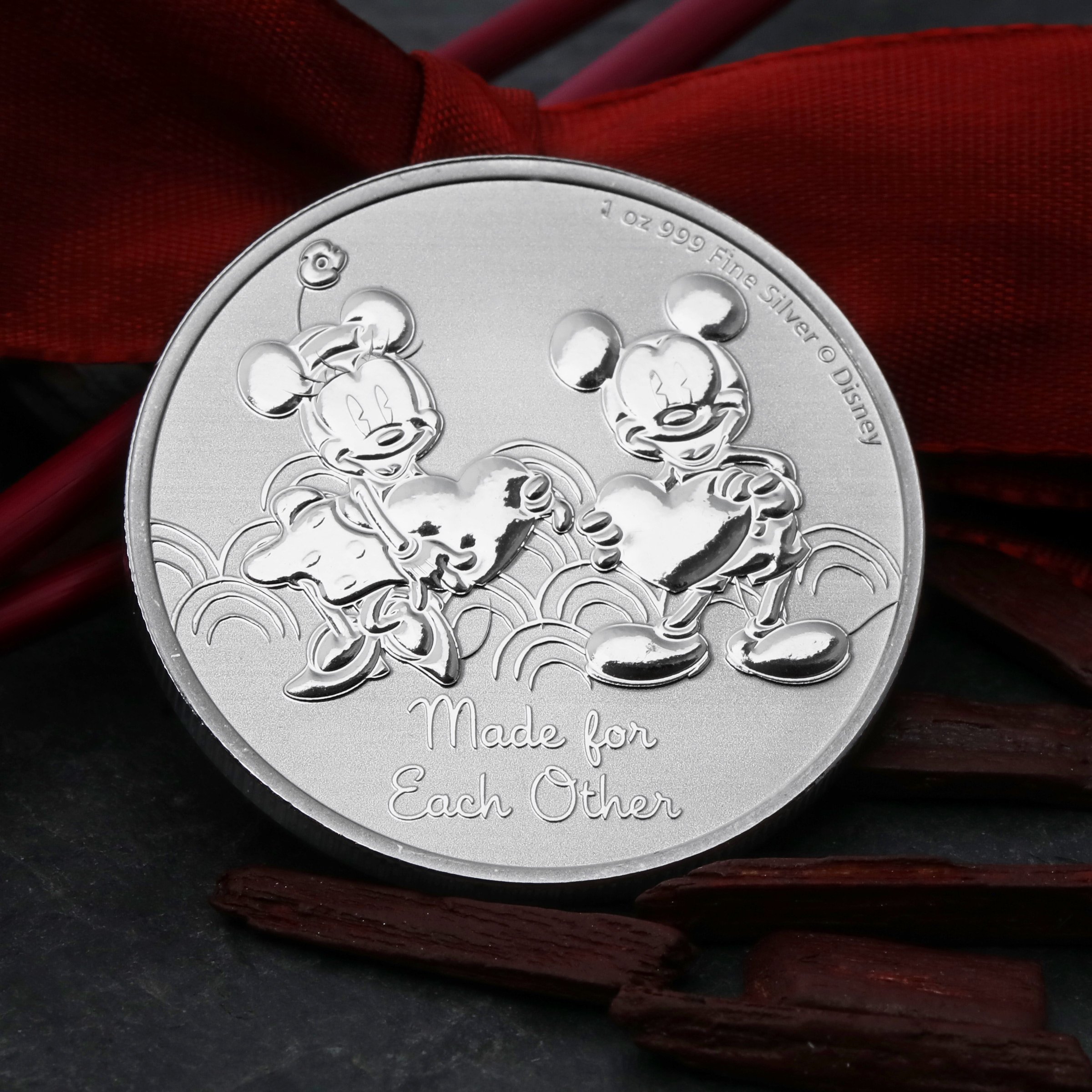 Silbermünze 1oz "Mickey & Minnie" 2023 Disney – Valentines (Niue) - Detailansicht 4