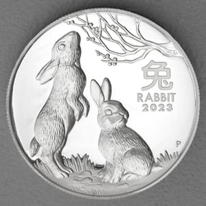 Silbermünze 1oz "Hase" 2023 (PP/HR) Lunar III – Year of the Rabbit (Australien) - Miniaturansicht 1