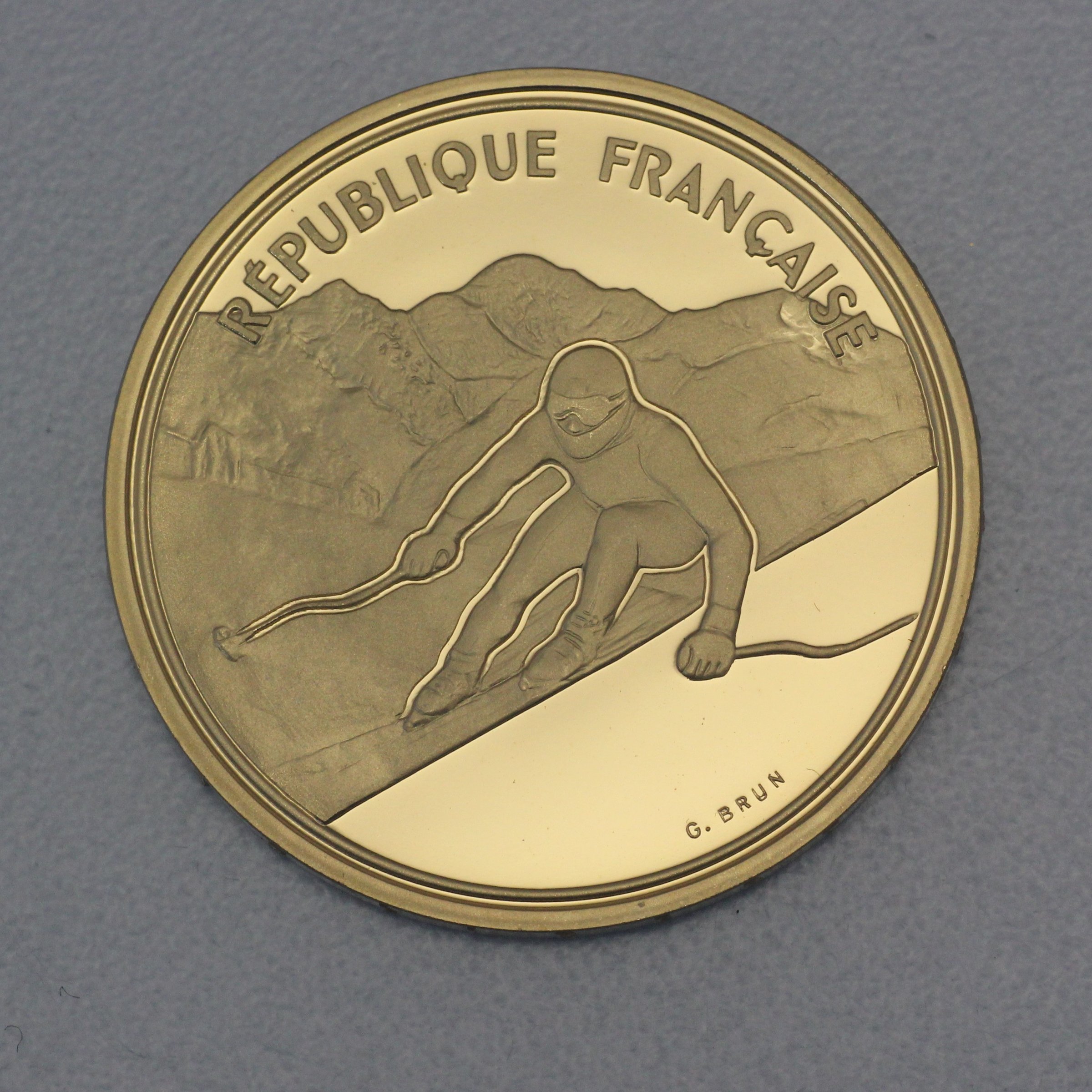 Goldmünze 500 Francs "Alpin Skiing" 1989 (Frankreich) - Hauptansicht