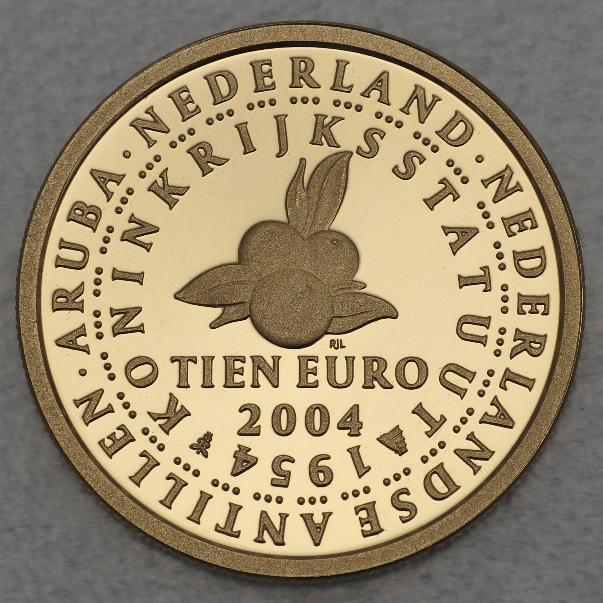Goldmünze 10 Euro "Selbstständigkeit" 2004 50 Jahre nationale Autonomie (Niederlande) - Hauptansicht