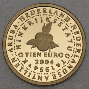 Goldmünze 10 Euro "Selbstständigkeit" 2004 50 Jahre nationale Autonomie (Niederlande) - Hauptansicht