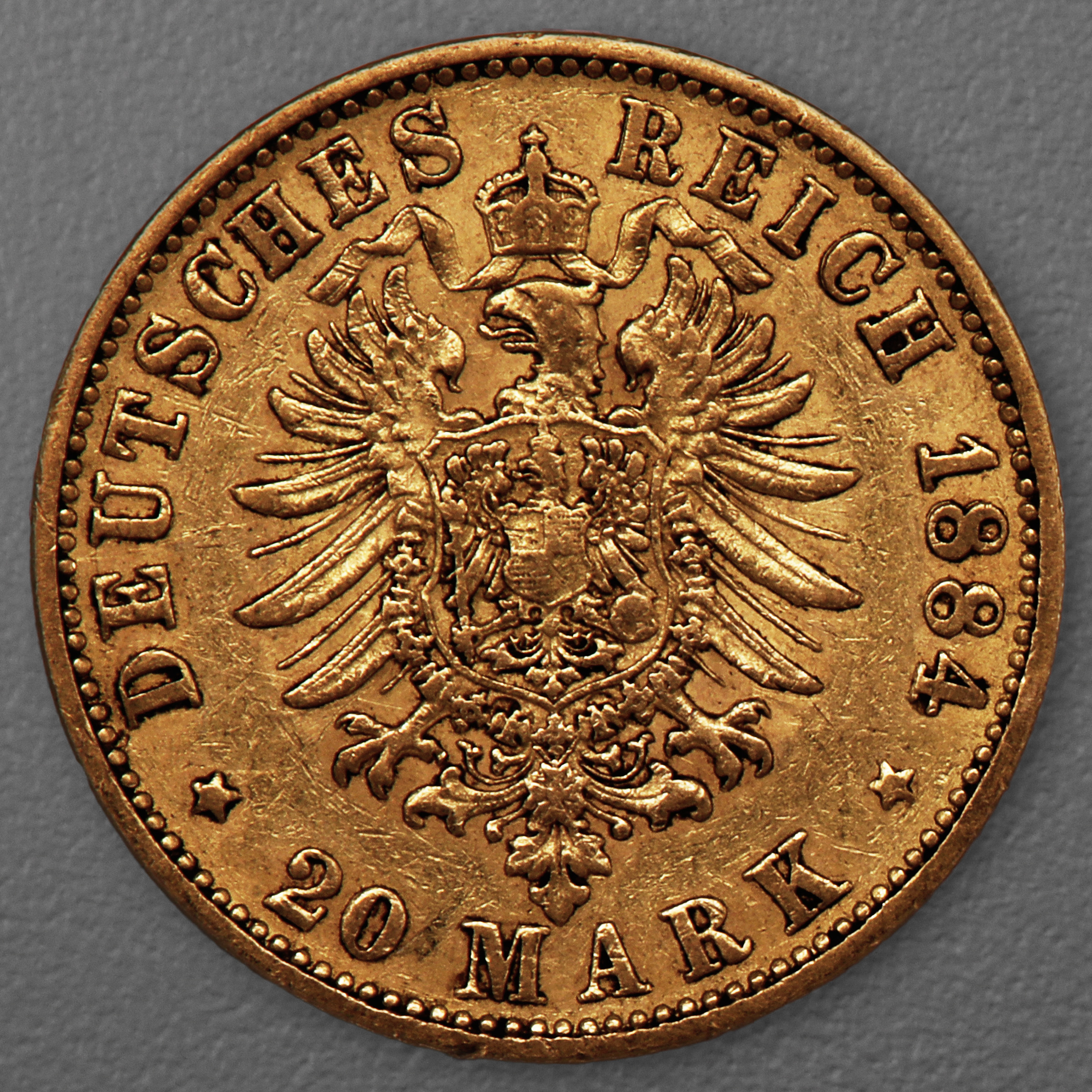 Goldmünze 20 Mark "Stadtwappen Hamburg" 1884-J J.210 (Hamburg) - Detailansicht 1