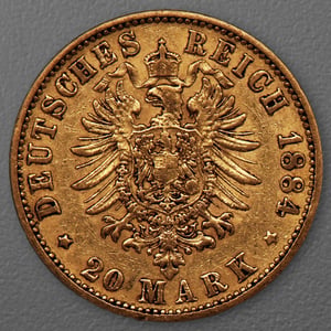 Goldmünze 20 Mark "Stadtwappen Hamburg" 1884-J J.210 (Hamburg) - Miniaturansicht 2